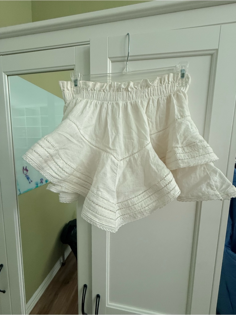 aerie Cream Ruffle Skort